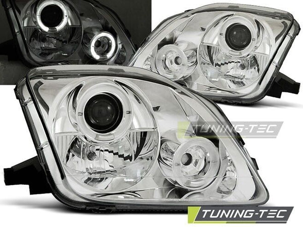 Tuning-Tec Pair LED DRL Halo Ring Headlights HONDA PRELUDE Chrome H1 LHD