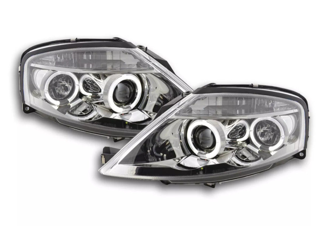 FK Pair LED DRL Halo Ring Angel Eyes Headlights C3 02-08 chrome LHD