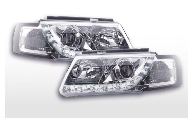 FK pairLED DRL Halo Eye Lightbar Headlights VW Passat 3B B5 97-00 br chrome LHD