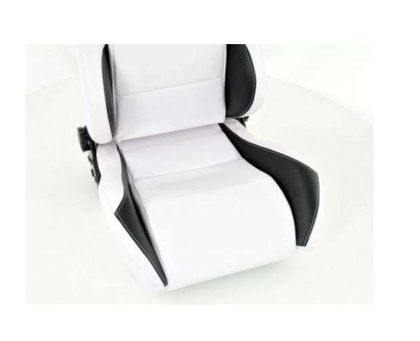 FK Universal Reclining Bucket Sports Seats - Synthetic Leather WHITE Edition