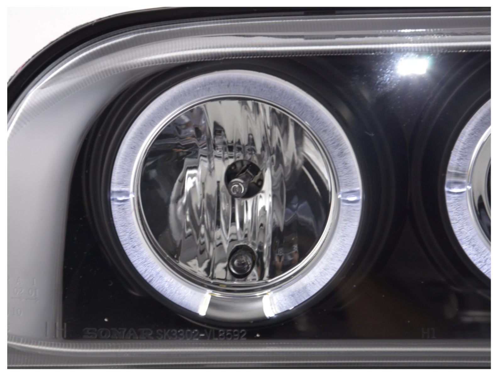 FK LED DRL Angel Eye Projector Headlights set Volvo 850 92-97 black RHD