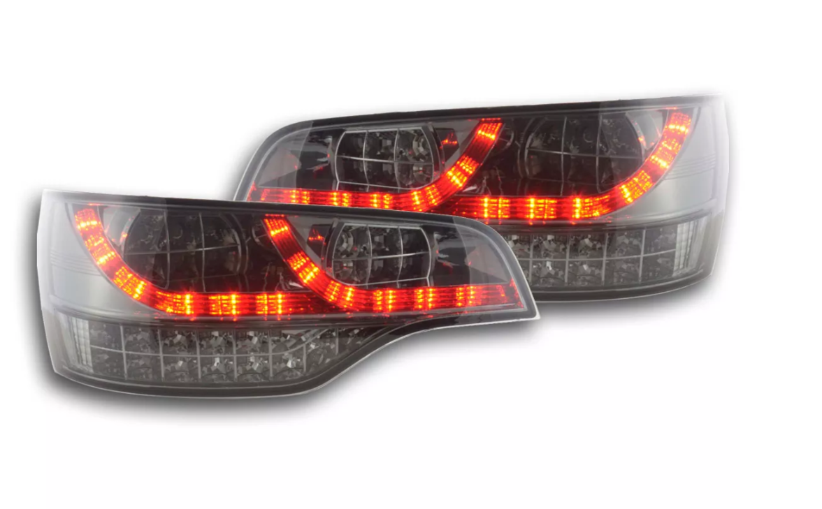 FK Pair Audi Q7 4L 06+ black LED DRL Lightbar REAR TAIL BACK LIGHTS LHD Smoke