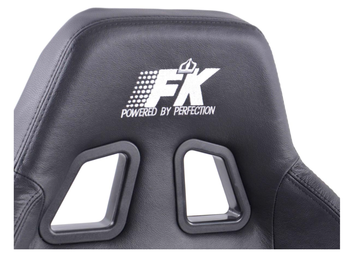 FK Pair Universal Reclining Bucket Sports Seats Black REAL LEATHER Race Edition