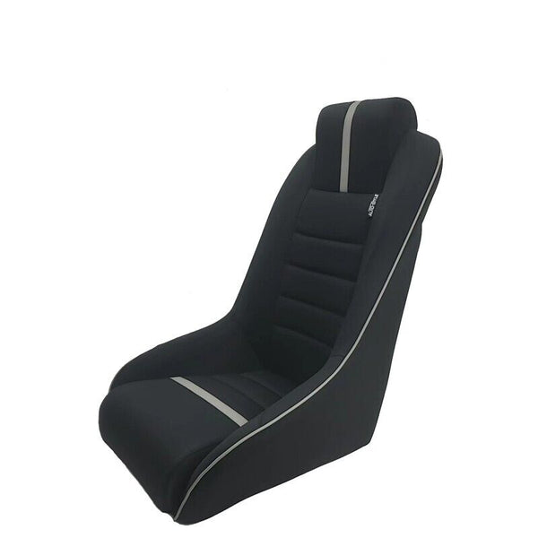 AS x2 Univ Classic RS Black Grey Car Retro Kit Fixed Back Bucket Seats + slides