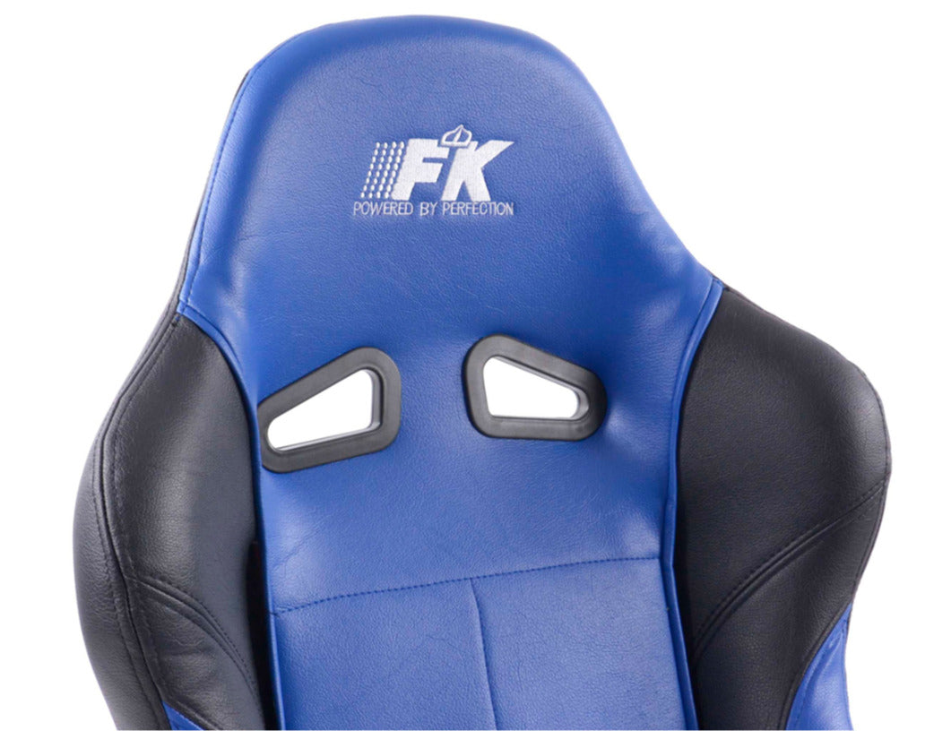 FK Universal Reclining Bucket Motorsports Seats - Blue Comfort Heated & Massage