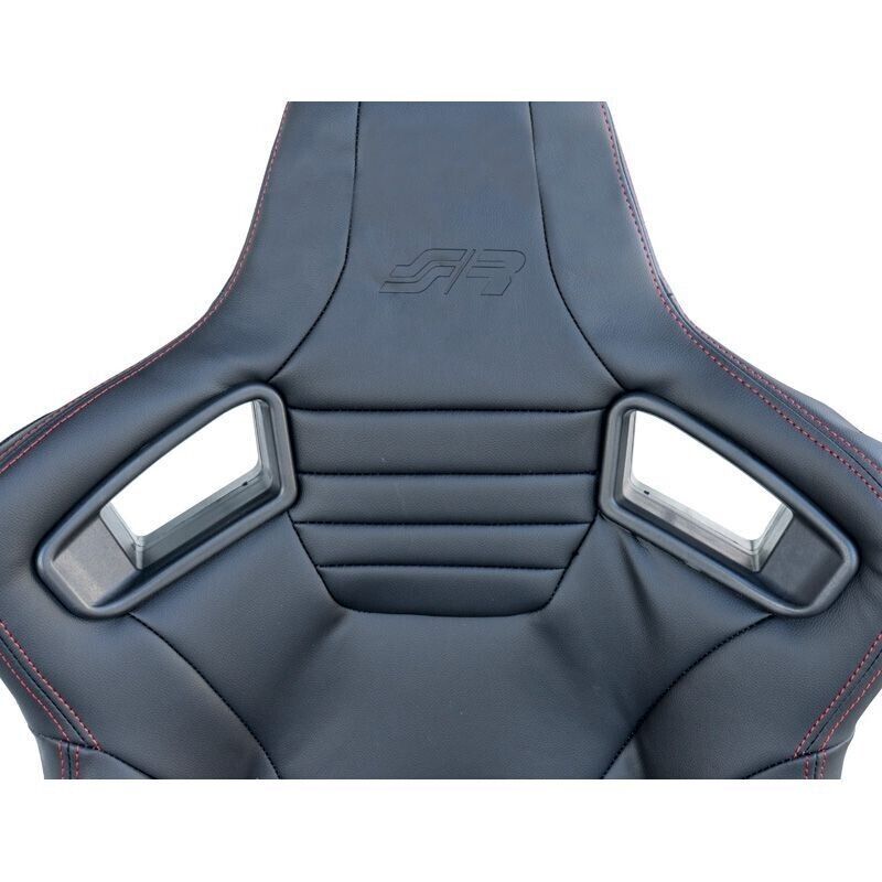 Simoni Racing x1 Emmerson Universal Bucket Seat Black Carbon Red Stitch Car Sim