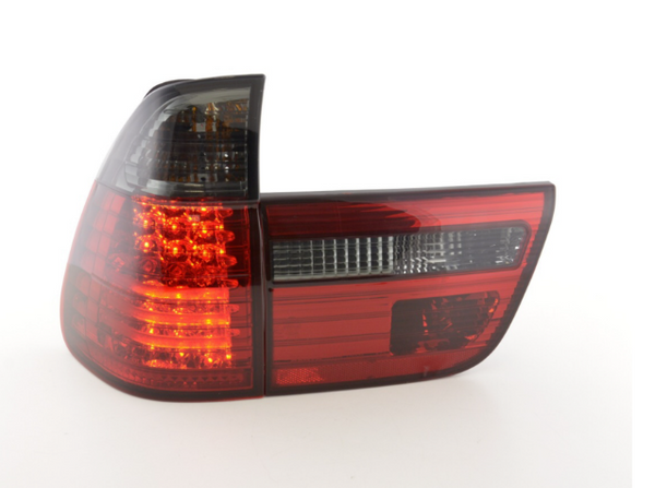 FK Paar Smoke BLACK LED DRL RÜCKLEUCHTEN BMW X5 E53 98-02 schwarz / rot LHD