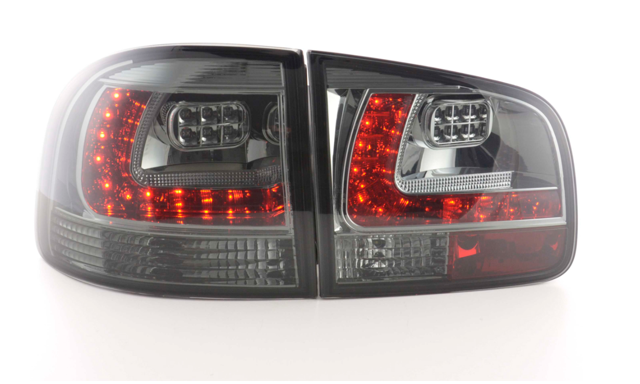 FK Pair LED DRL Rear Lights Lightbar VW Touareg 1 MK1 7L 03-09 LHD Black Smoked