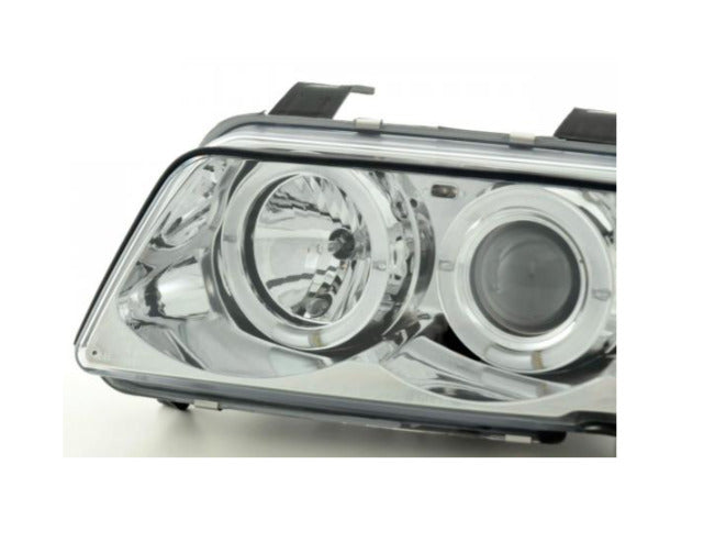 FK Pair LED DRL Halo Ring headlights Audi A4 B5 8D 99-01 chrome S4 LHD