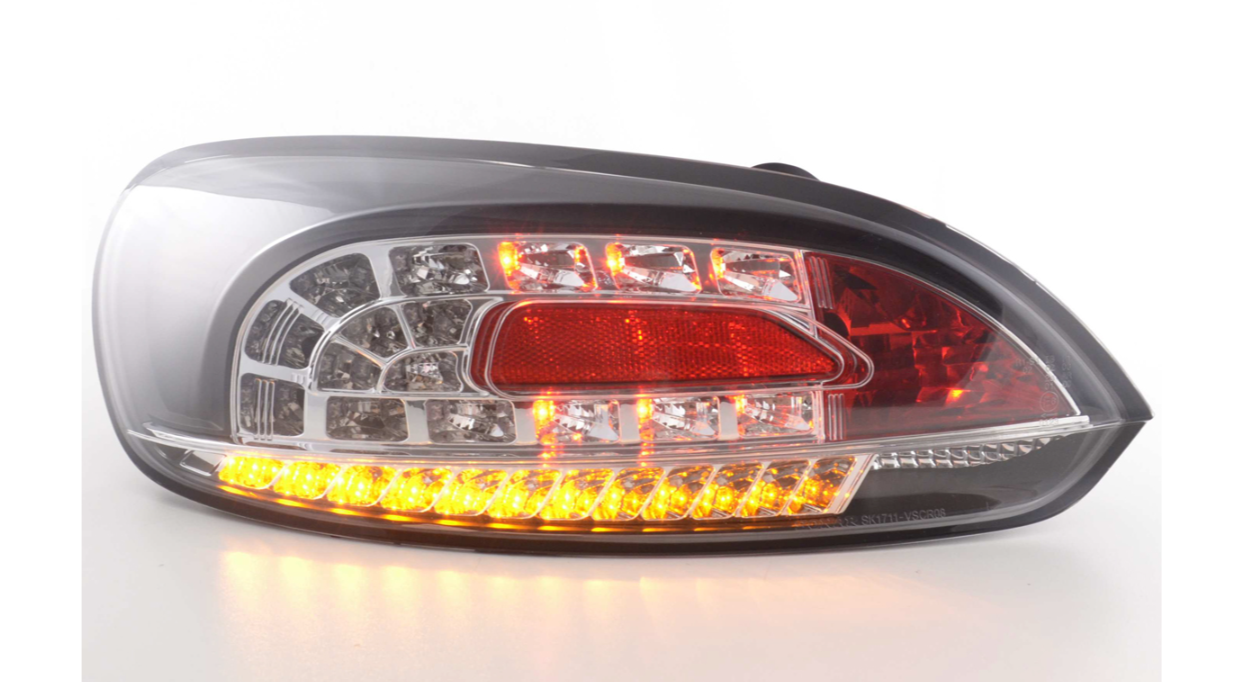 FK Pair LED Lightbar DRL REAR LIGHTS VW Scirocco 3 MK3 13 08+ black LHD