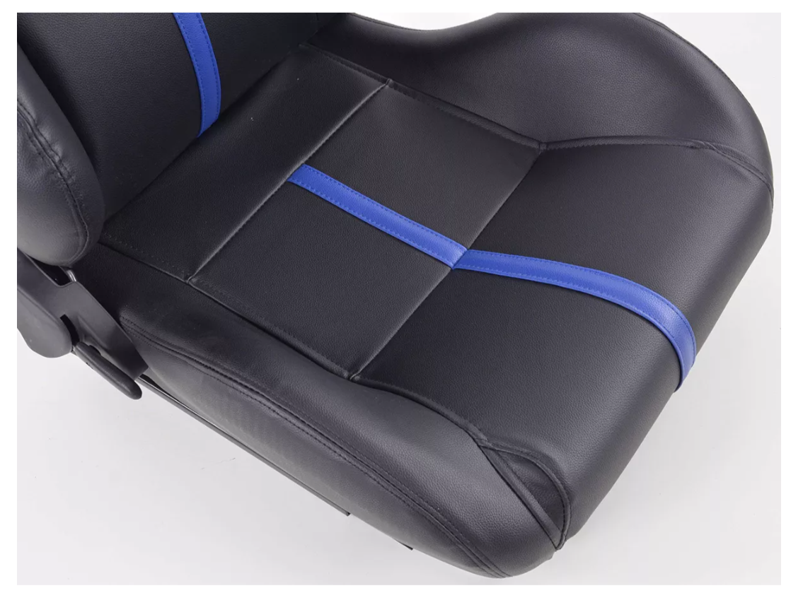 FK Universal Recline Fold Bucket Seats – Motorsport Black Blue Edition + Rutschen