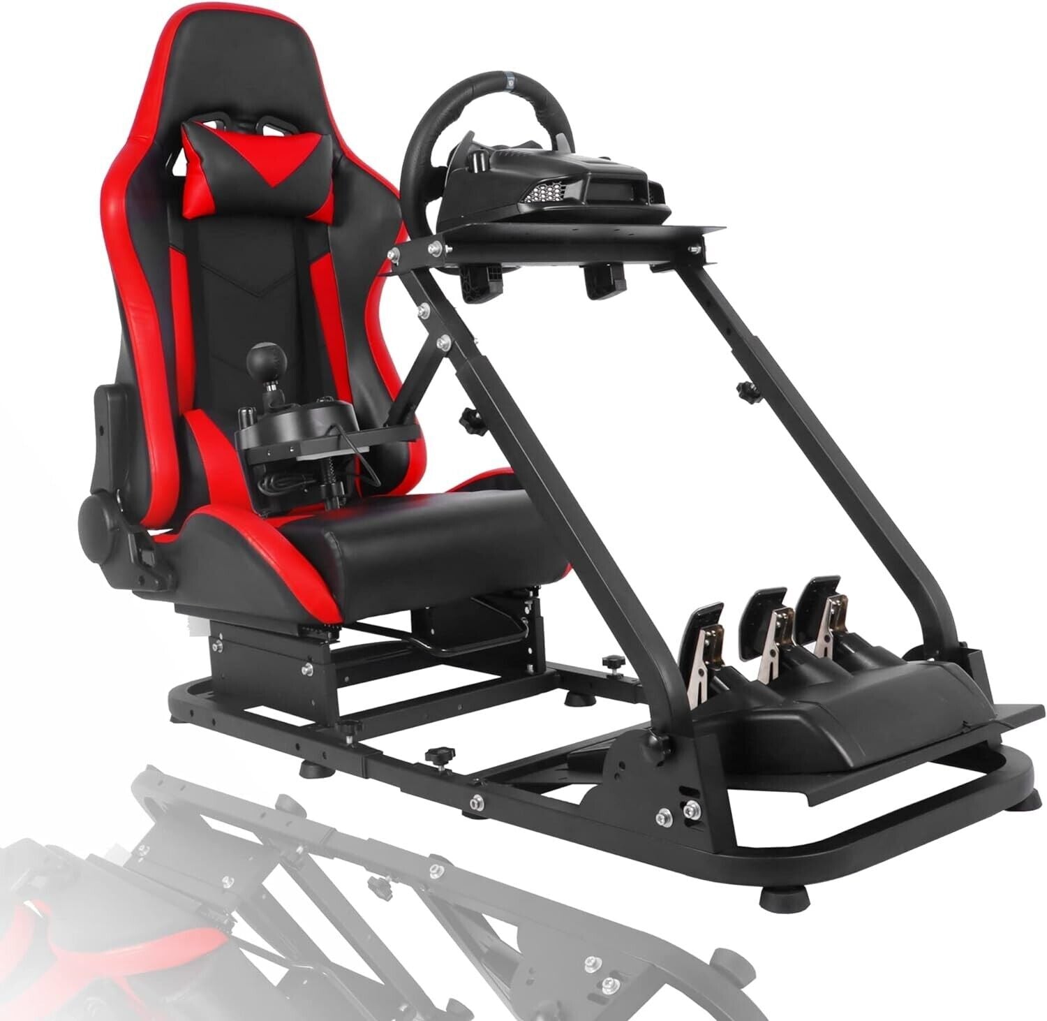 Driving Game Sim Racing Frame & Seat Rig Add Wheel Pedals Xbox PS PC C ...