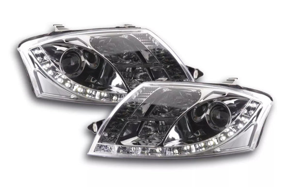 FK LED DRL Lightbar Halo Headlights Audi TT 8N 99-06 chrome 1.8 3.2 10 pin LHD