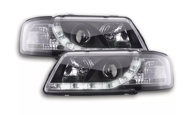 FK Pair LED DRL Headlights Lightbar Halo Audi A3 8L 96-00 black S3 LHD