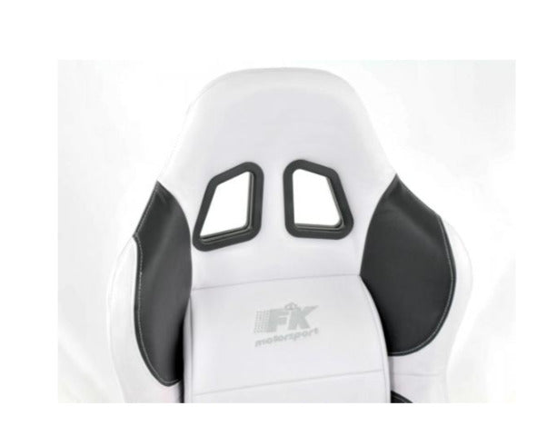 FK Universal Reclining Bucket Sports Seats - Synthetic Leather WHITE Edition