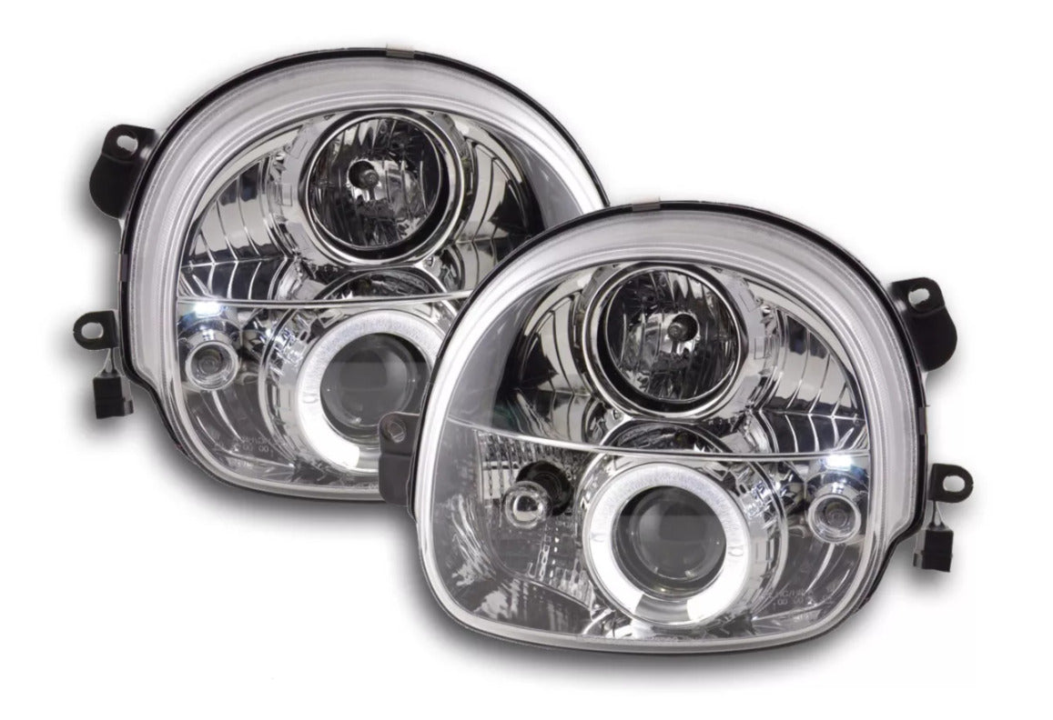 FK Pair LED DRL Halo Ring Eye Headlights Renault Twingo 1 MK1 93-00 chrome LHD