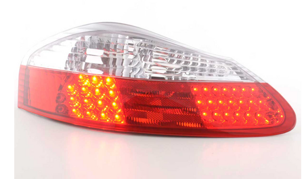 FK Paar LED-Lichtleiste DRL Rückleuchten Porsche Boxster 986 1996–2004, klares Rot, LHD