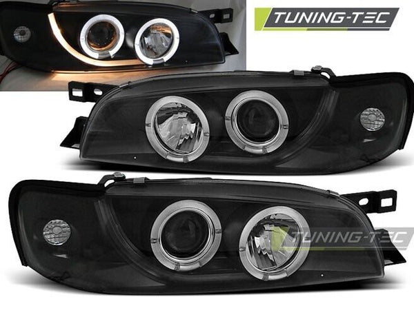 Tuning-Tec LED DRL Halo Ring Headlights SUBARU IMPREZA 93-2010 Black LHD