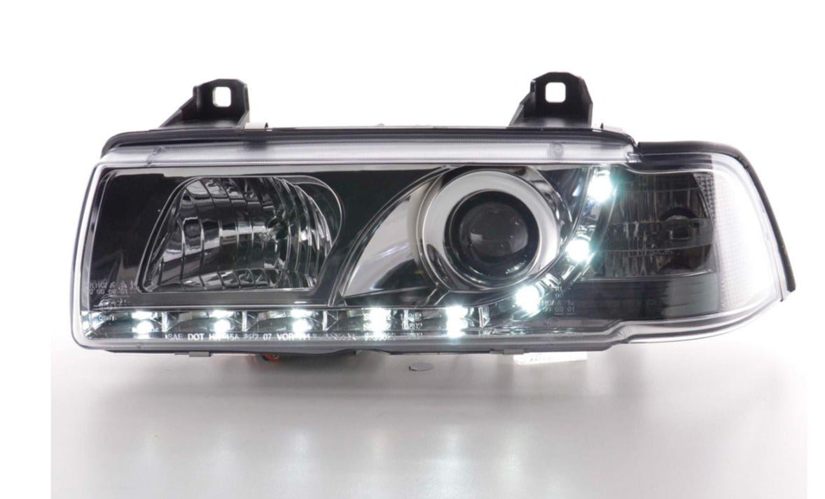 FK LED Headlights Angel Eyes Halo BMW 3-series E36 Coupe Cabrio 92-98 RHD