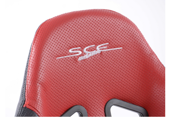 SCE Sportive Universal Reclining Bucket Sportsitze Schwarz &amp; Rot perforiert SL