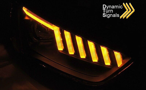 FK Pair Lightbar LED DRL Dynamic Headlights Audi A4 B8 8K Black 13-15 S4 LHD