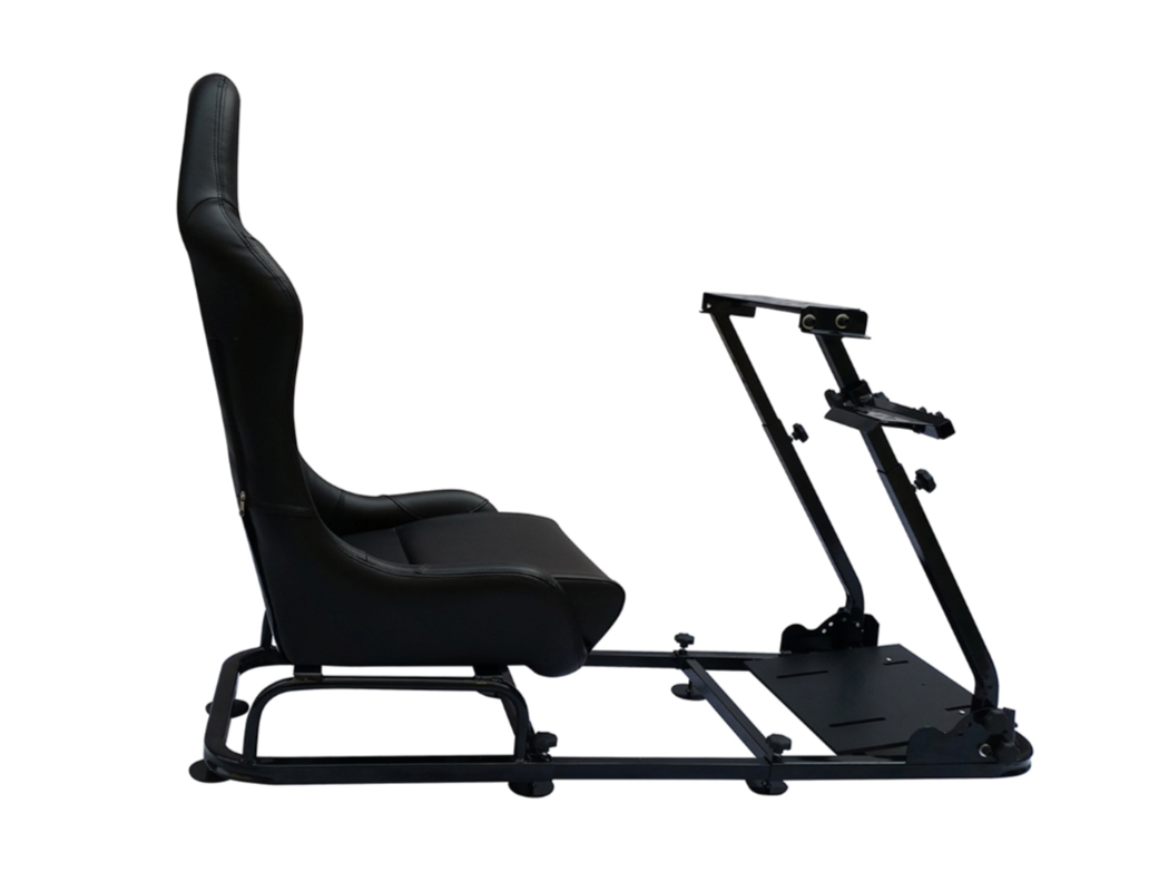 Driving Game Folding Chair Sim Racing Seat & Frame Syn Leather Gaming Wheel Rig