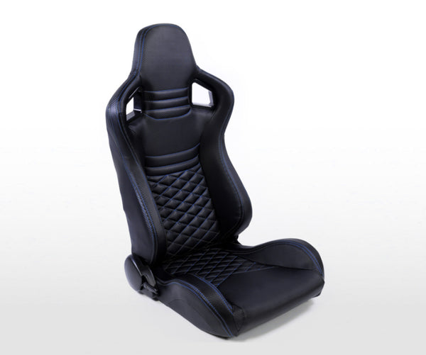 FK Universal Reclining Bucket Sports Seats - ST Carbon Fibre Black Blue Stitch