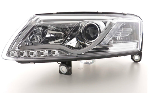 FK LED Headlights LED DRL Projector Audi A6 C6 4F 04-08 chrome S6 S-Line LHD