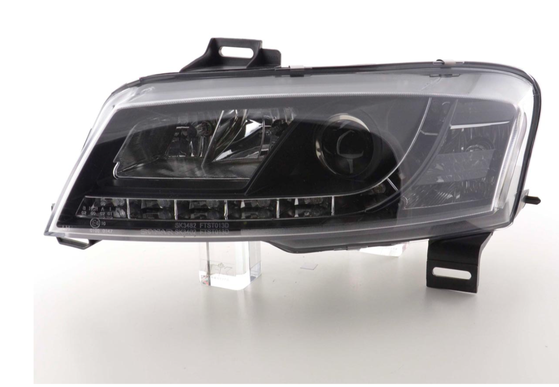 FK Paar LED DRL Lichtleiste Halo Scheinwerfer Fiat Stilo 3dr 192 01–06 Schwarz LHD