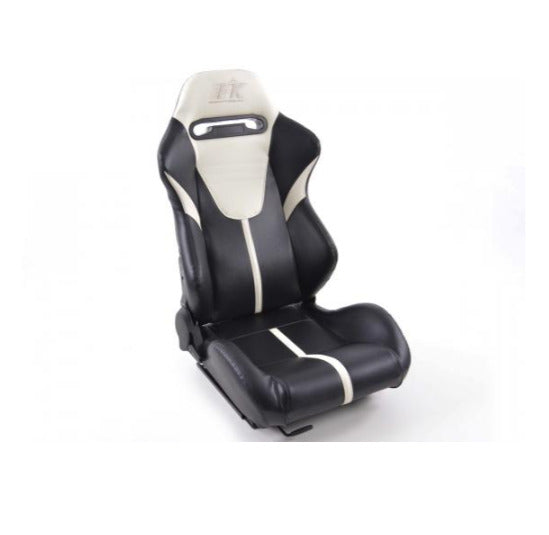 FK Pair Universal Reclining Bucket Seats - Motorsport Black White Stripe Edition