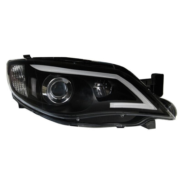 ATS Pair LED DRL Halo Ring Lightbar Headlights Subaru Impreza 08-14 Black LHD