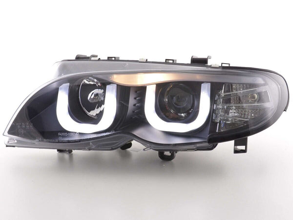 FK Pair LED DRL 3D Halo headlights BMW 3-Series E46 Saloon Touring 02-05 Blk LHD