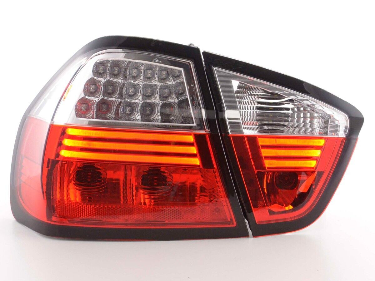 FK Pair LED DRL Lightbar REAR LIGHTS BMW E90 3 SERIES Saloon 05-08 red clear LHD