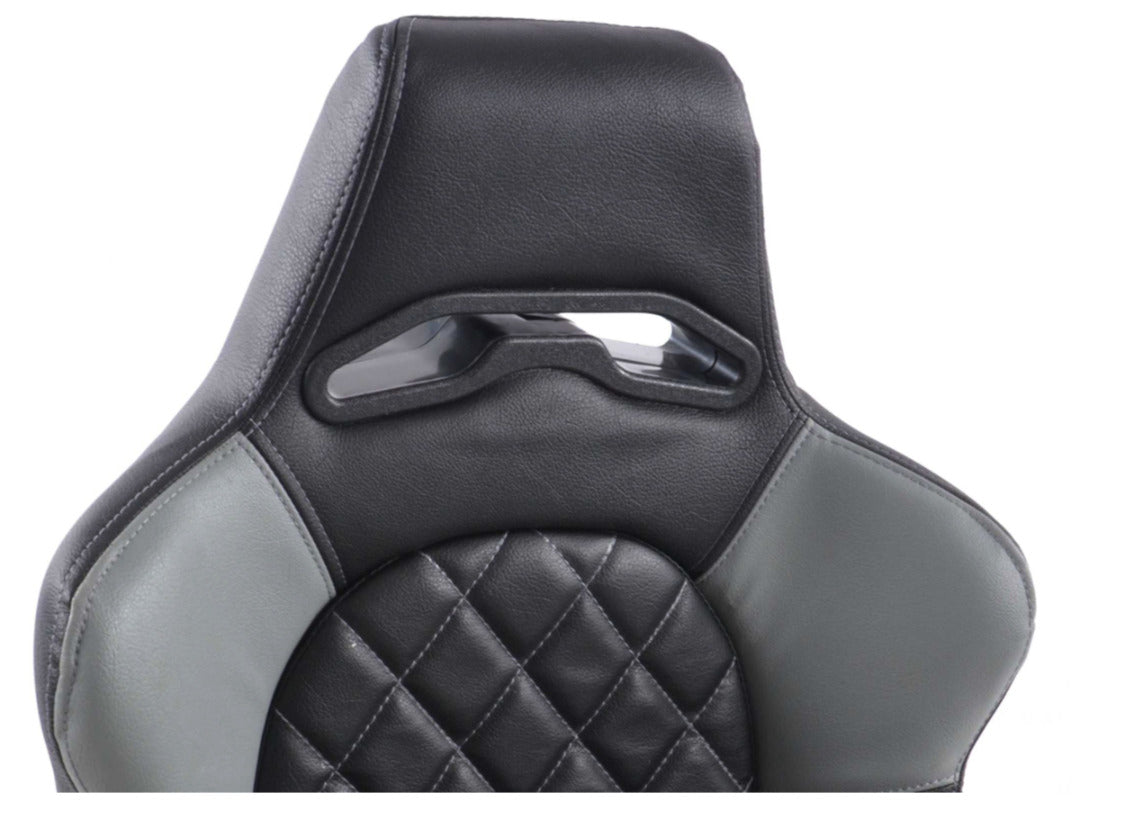 FK Universal Reclining Bucket Sports Seats - Deluxe Quilted Stitch Grey Edition