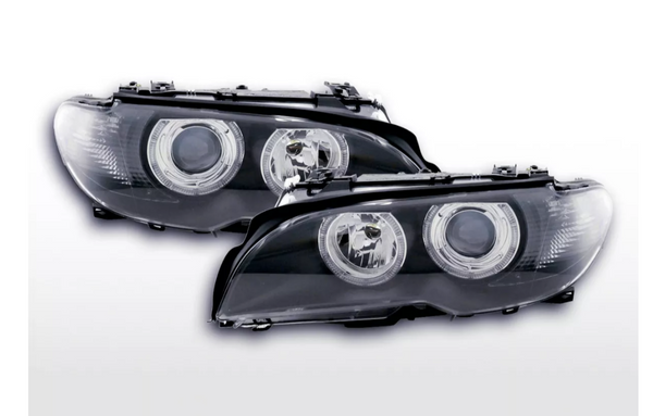 FK LED DRL Halo Projector headlights BMW 3-Series E46 Coupe 03-05 black M3