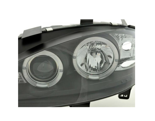 FK Pair LED DRL Halo Ring Headlights Renault Megane 1 3/5-dr 99-02 Black RHD