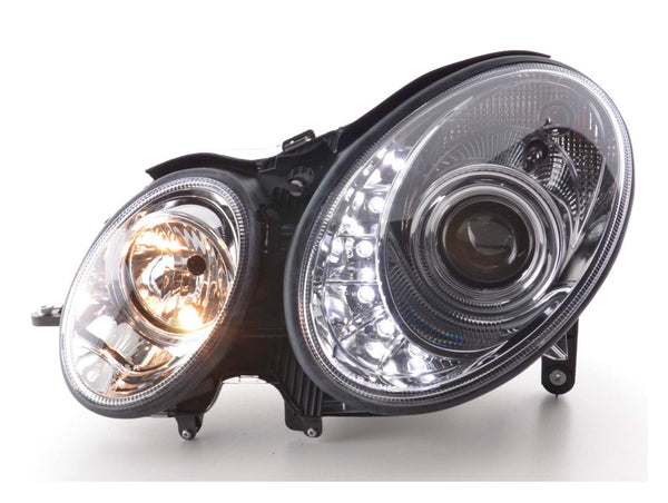 FK LED DRL Angel Eye Projector Headlights Mercedes E-Class W211 06-08 AMG LHD