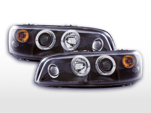 FK Pair LED DRL HALO Ring Headlights Fiat Punto 2 MK2 188 99-02 black LHD