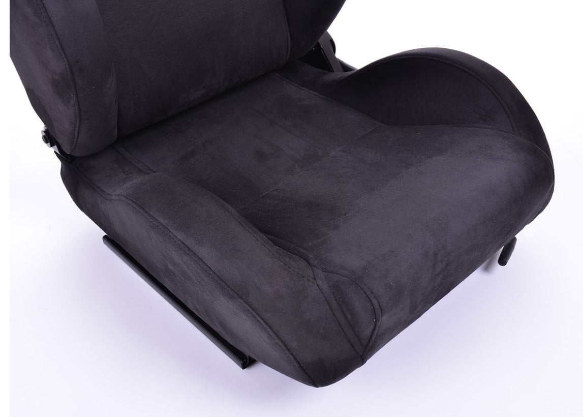 FK Pair Universal Reclining Bucket Sports Seats - Deluxe Synthetic Suede / Alcantara Black Edition