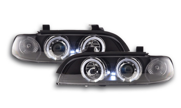 FK LED DRL Angel Eye Projektor Halo Ring BMW 5er E39 95-00 schwarz M5 LHD