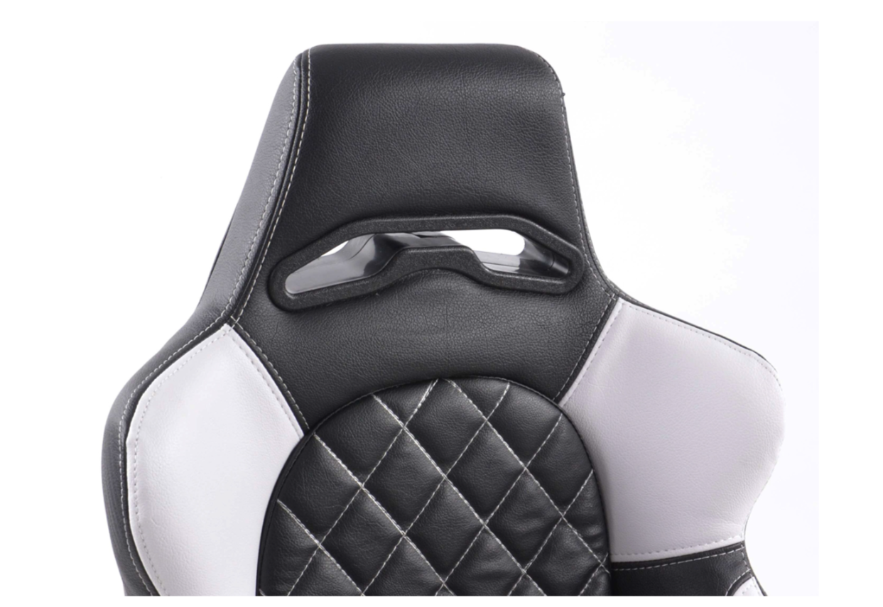 FK Universal Reclining Bucket Seats - Deluxe Quilted Stitch Black White Edition