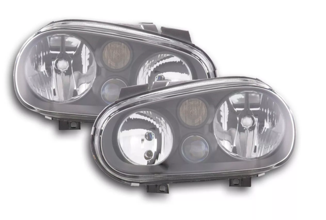 FK Pair Headlights set VW Golf 4 MK4 1J 98-03 Black LHD