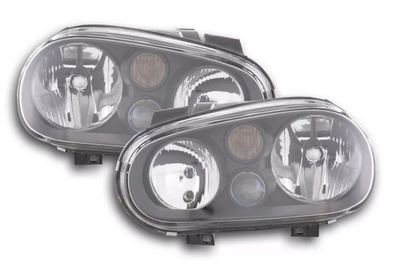 FK Pair Headlights set VW Golf 4 MK4 1J 98-03 Black LHD