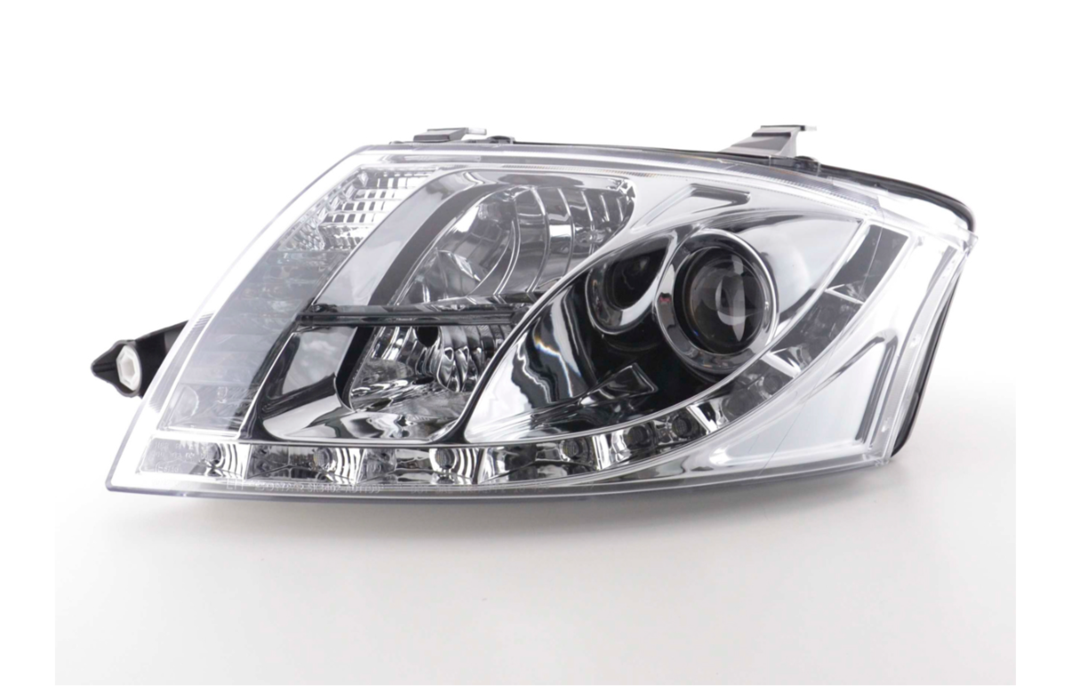 FK Paar LED-Tagfahrlicht-Lichtleistenscheinwerfer Audi TT 8N 98–06, Chrom, 1,8 3,2 Quattro LHD