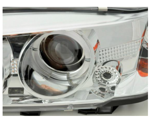 FK LED DRL Angel Eye Halo Projektorscheinwerfer Peugeot 306 91-96 Chrom LHD