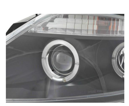 FK Pair LED DRL Halo Ring headlights Citroen C3 02-08 black LHD