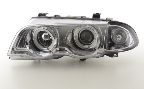 FK LED DRL Angel Eye Halo Ring Headlights BMW 3-series E46 98-01  chrome LHD