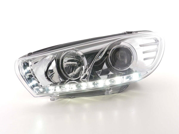 FK LED Lightbar DRL SERVO Headlights VW Scirocco 3 MK3 13 2008+ Chrome LHD