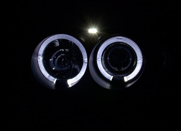 FK LED DRL Halo Ring Eye Headlights VW Golf 3 MK3 1HXO EXO 91-97 BLACK LHD