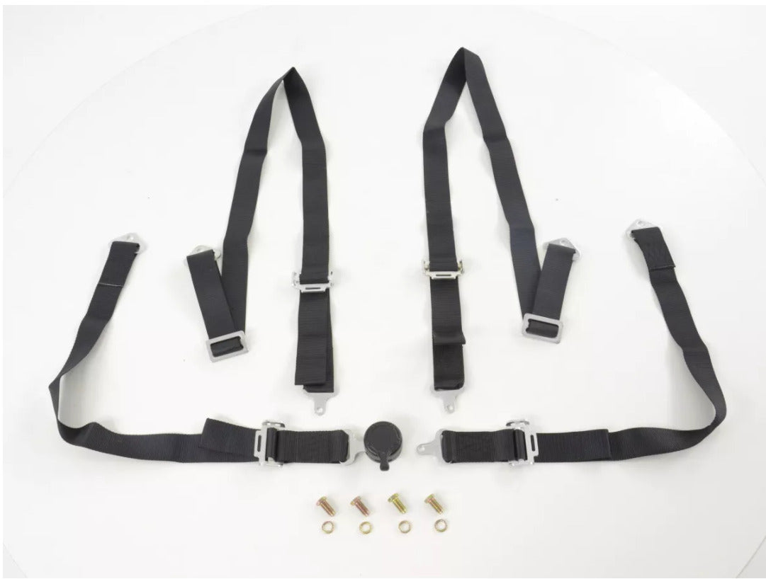 FK harness 4 point universal seat belt BLACK track rally race bucket safety 4.8